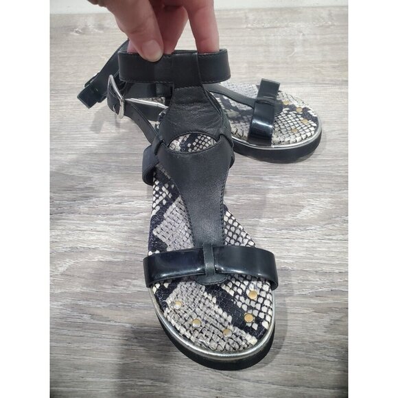 Donald Pliner Lido Snake Print Leather Wedge Open Toe Gladiator Sandals Sz 6.5M - Picture 14 of 16
